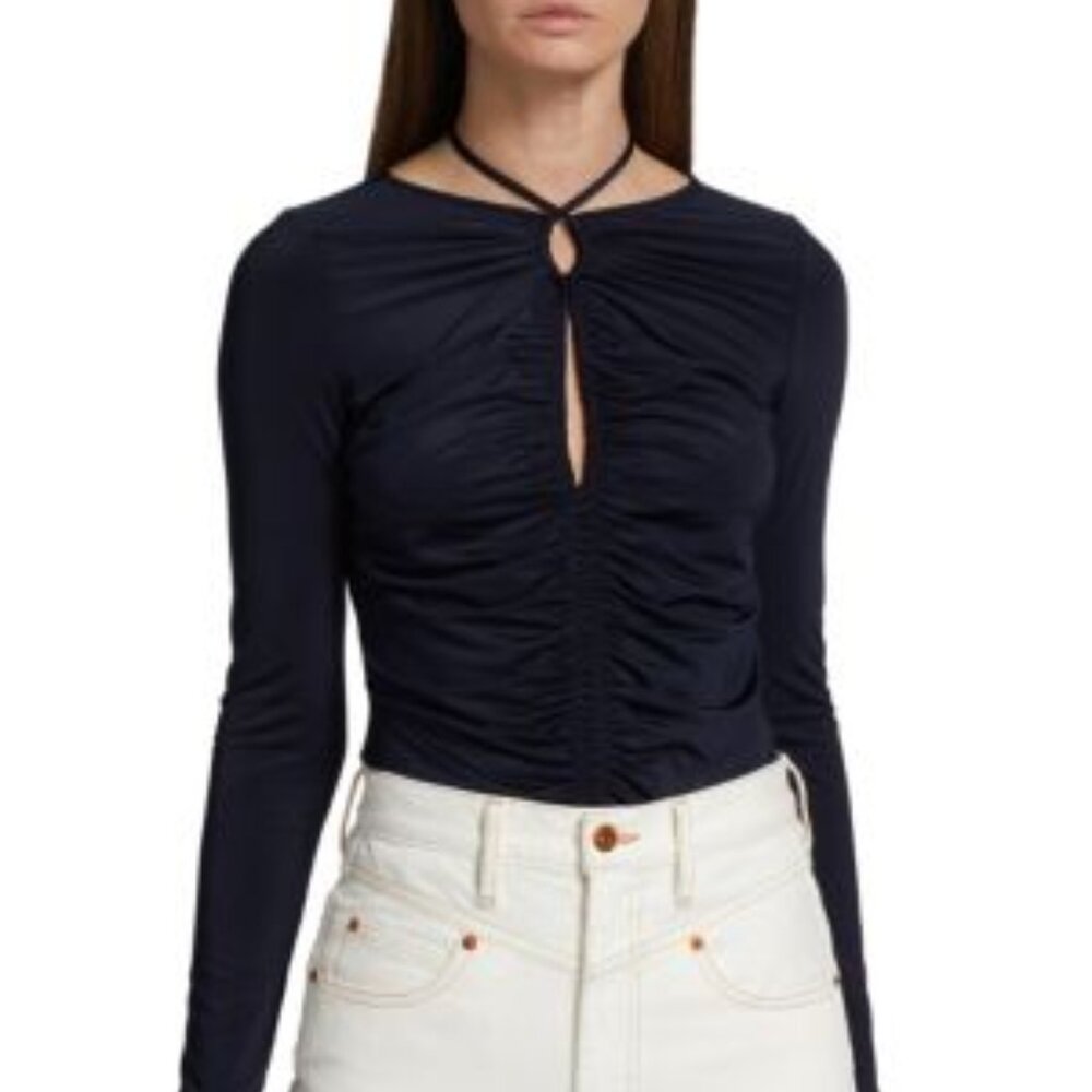 Veronica Beard Roque Top Size 6 Navy